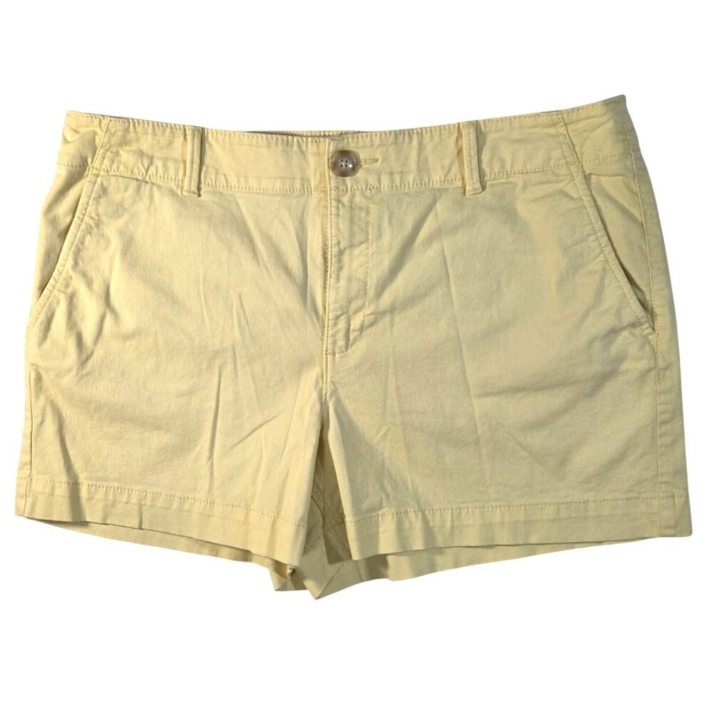 LOFT Butter Yellow The Washed Twill 4" Casual Low Rise Chino Shorts Size 12